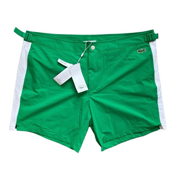 Lacoste Swim Trunks Mens L Green Polyester Quick Dry MH2706 51 JK1 Colorful*READ - Picture 1 of 12